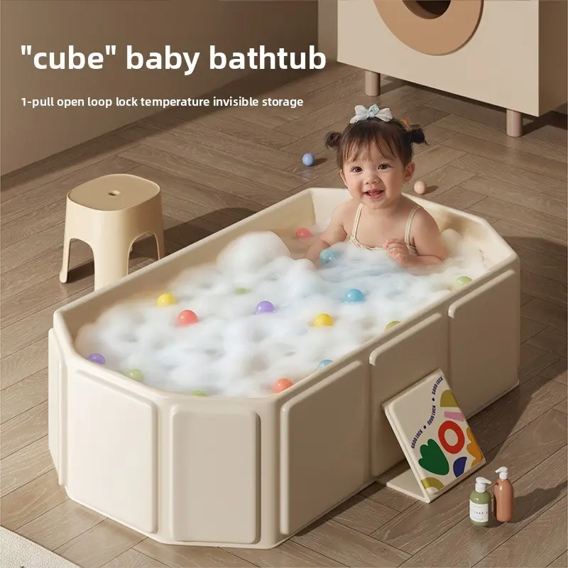 Foldable Baby Bathtub, No Installation Required, Five-Layer Thickened Design, Spacious Small Swimming Pool, Suitable for Infants 0-5 Years