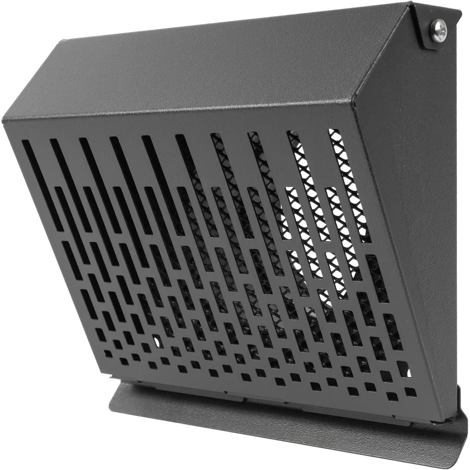 4" Inch Exhaust  Cover with Rubber Gasket - Graphite Black Galvanized Steel - Robust Weatherproof Outdoor Air Exhaust Box - Duct or Surface Mounting - Rain and Snow Protection