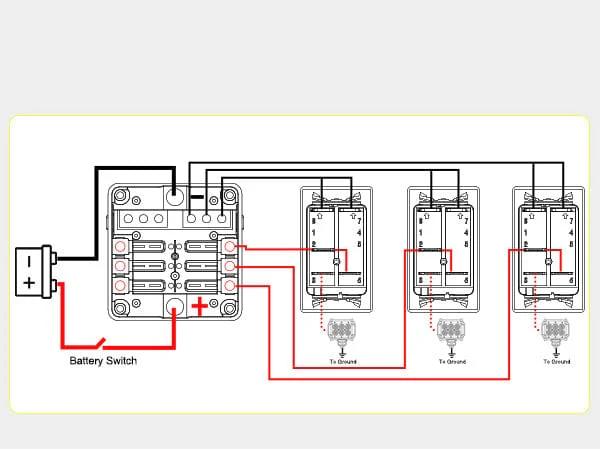 Nilight 4 Gang Switch Panel With QC3.0 & PD Charger And Voltmerter with Orange Backlit