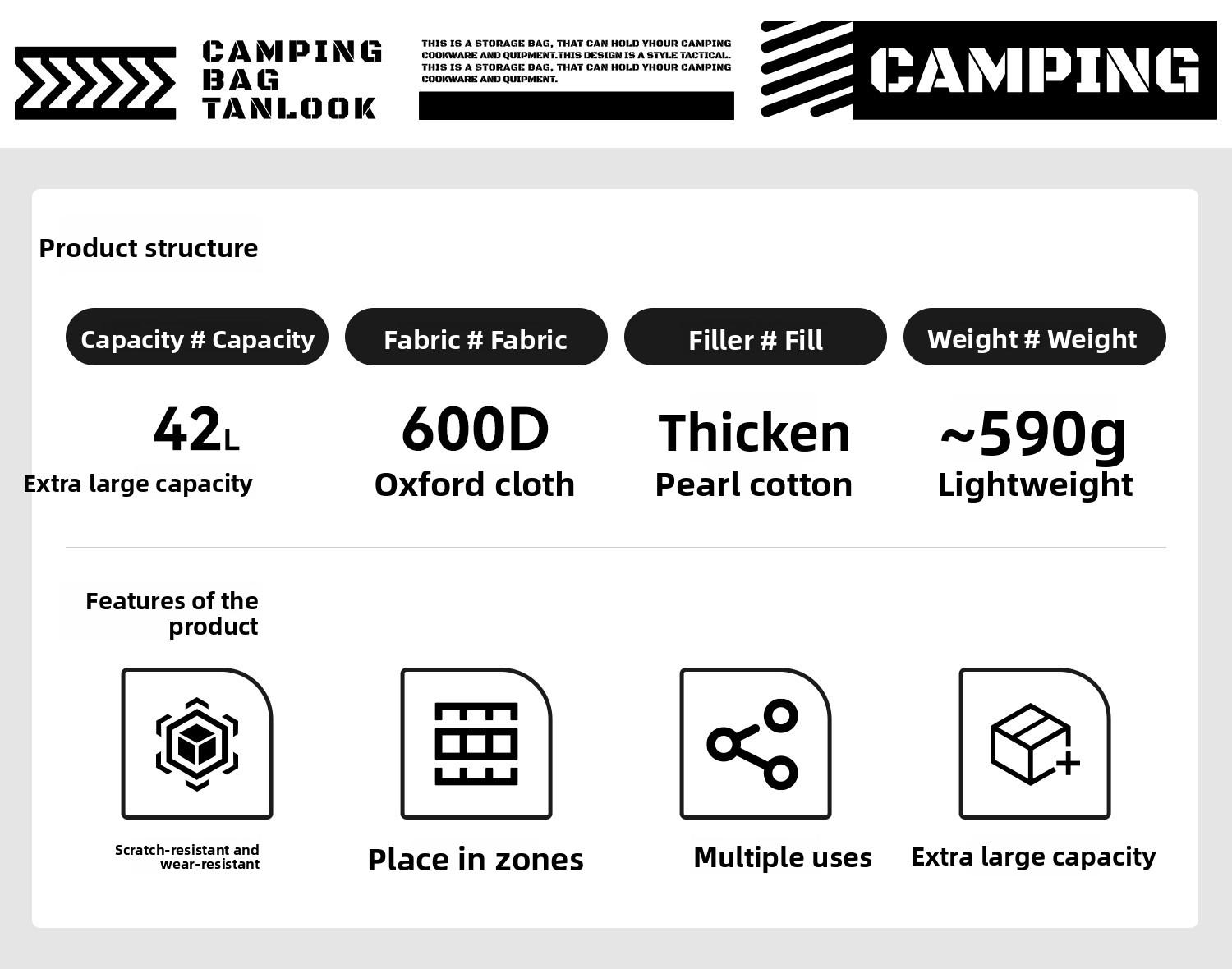 Outdoor camping insulated bag, thickened Oxford cloth storage bag, insulated and cold-keeping large-capacity lunch bag