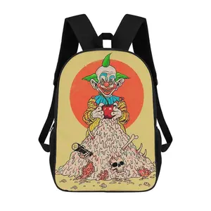 Outer Space Killer Clown Halloween Backpack - Large Capacity, Adjustable Shoulder Straps and Zipper Closure, Suitable for Fans, Travel, College Students