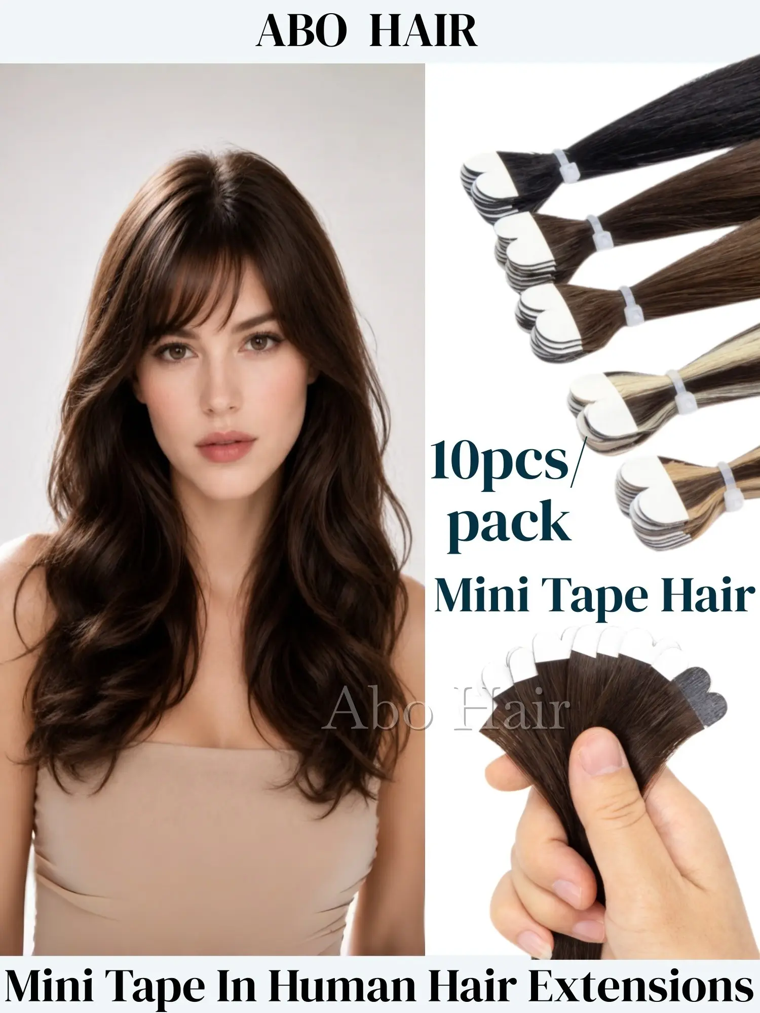 Mini Tape in Human Hair Extensions, Natural Look, Easy Application, Perfect for Quick Styling, Enhance Your Hairstyle Effortlessly