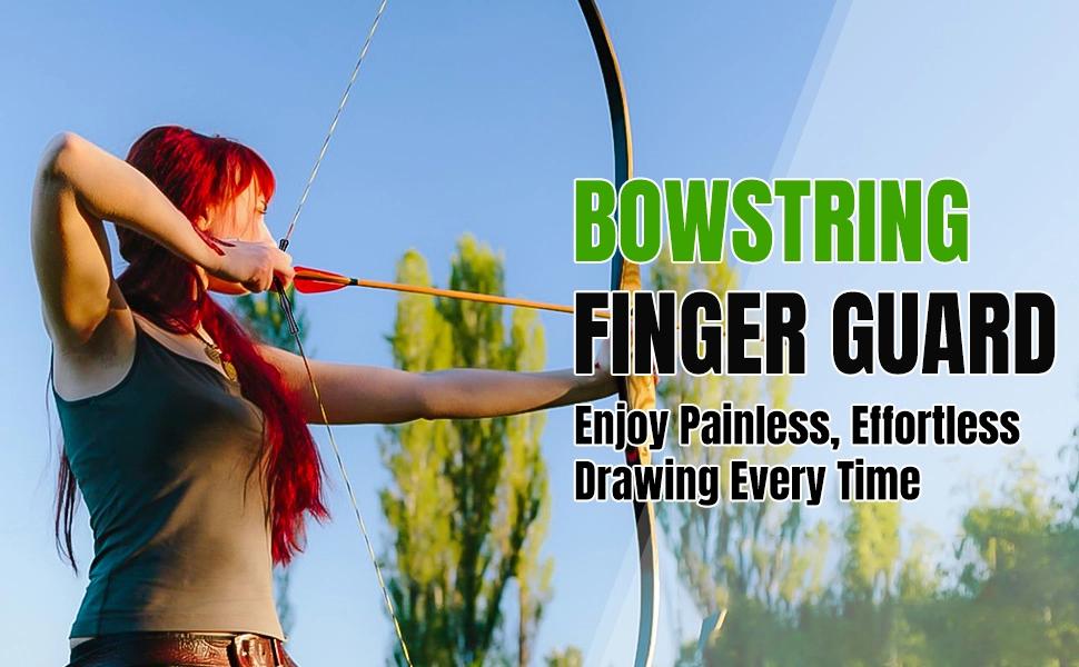 8 Sets Bowstring Finger Guards, Archery Bowstring Finger Savers for Recurve Bows & Longbows, Silicone Bowstring Finger Protectors for Hunting Shooting & Bowfishing, Black