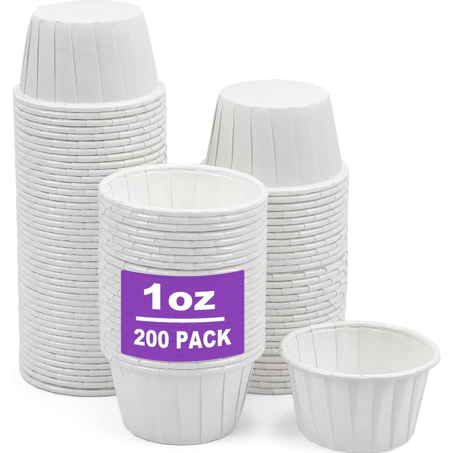 200 count Ketchup Cups Small Paper Cup 1 oz, Leak-Proof  Safe Disposable Condiment Cups Sample  Cup (Pack of 200)