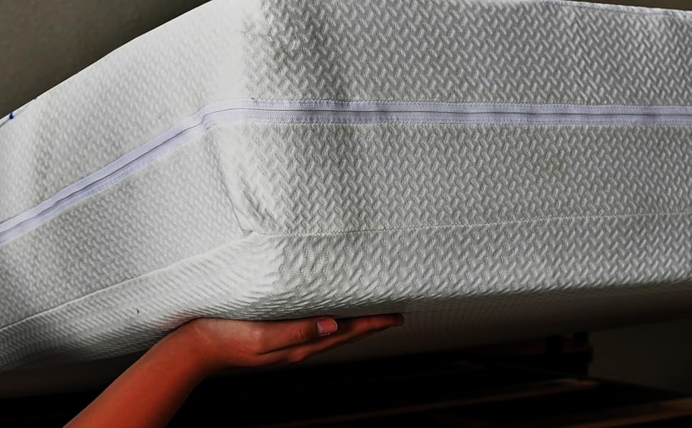 Mattress Encasement Zippered Removable Waterproof Mattress Protector, 6‑Sided Box Style Breathable Washable (Depth 6''-7'', Twin 39''x75'')