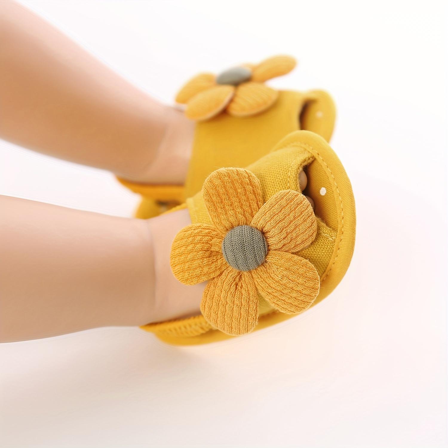 Trendy Cute Flower Decor Sandals Baby Girls, Breathable Lightweight Walking Shoes And