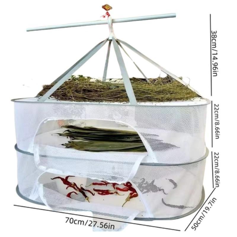 Double Layer Drying Rack, 1 Count Mesh Drying Basket, Insect-proof Drying Basket for Fish, Pepper, Clothes, Home Supplies