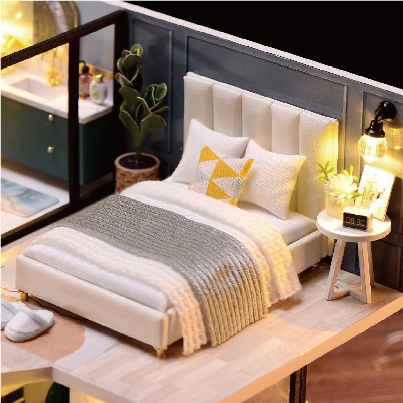 Loft House DIY Wooden Miniature House Kit, 1 Box DIY Miniature House Kit, DIY Handmade Model Building Micro Kit, Wooden 3D Puzzle Toy