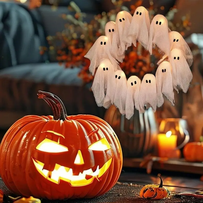 Halloween Ghost Light, Halloween Window Display Atmosphere Decorative Lamp, Cute Desktop Hanging Ornament, Scented Gift Decoration, Colorful Lights