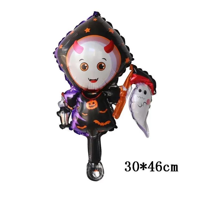 25Pcs Mini Halloween Pumpkin Ghost Foil Balloons Bat Skull Pumpkin Air Globos Kids Toys Horror Halloween Night Party Decorations