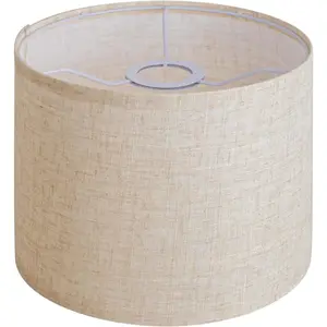 Beige Linen Small Drum Lampshade, 8.66" Top x 8.66" Bottom x 7.87" High, Replacement Lamp Shade for Table Floor Lamps and Pendant Light, Handcrafted Easy Assembly