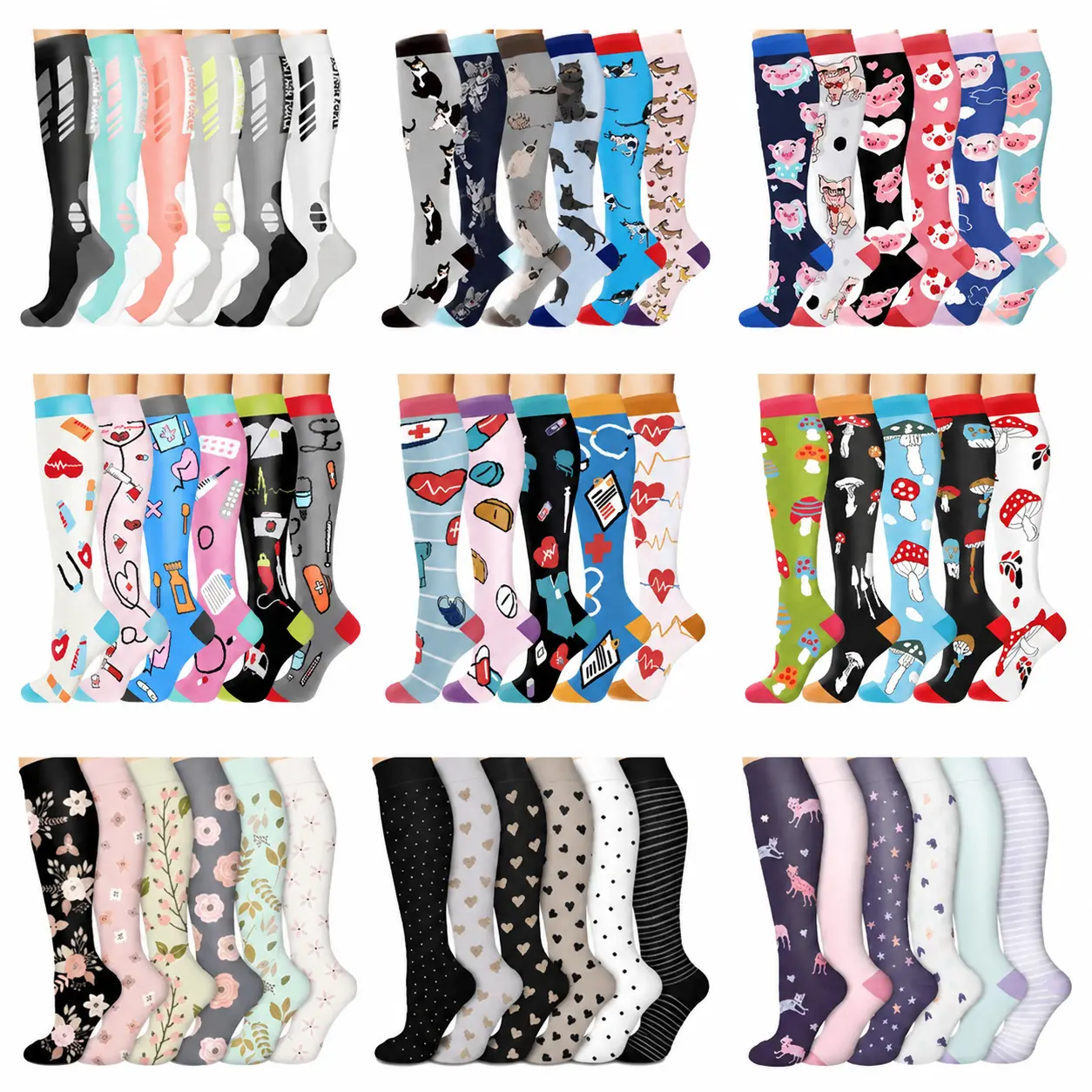 High-Performance Unisex Compression Socks for Running, Hiking, and Marathon Training — Breathable Moisture-Wicking Fabric, Arch Support, Seamless Design, Ideal for Outdoor Sports and Long-Distance Endurance Activities