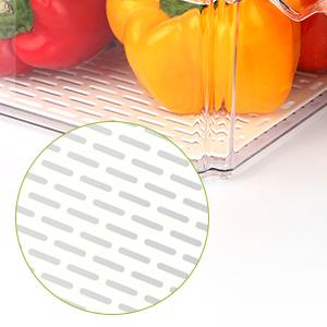 4 Pack Fridge Organizer, Stackable Refrigerator Organizer Bins with Lids, BPA-Free Fridge Organizers and Storage Containers for Fruit, Vegetable, Food, Drinks, Cereals, Clear