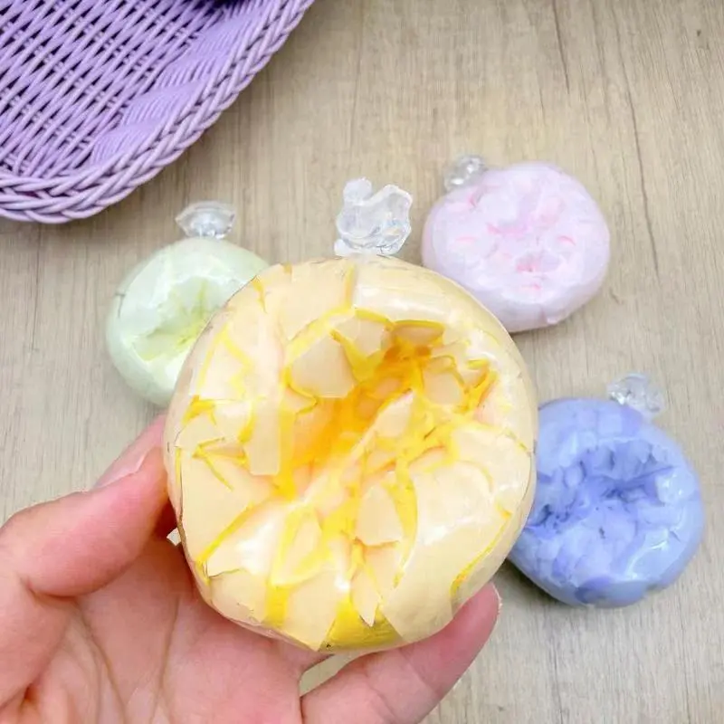 1Pcs 6cm Cracking Wax Ball Soft Decompression Toys Cantaloupe Chocolate Handmade Ball Anti Stress Sensory Fidget Toy