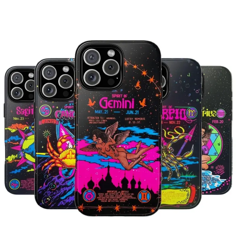 12 Zodiac Spirit Phone Cases - Compatible for iPhone 17 Pro Max 16 15 14 13 12 11 Plus suitable for both men and women Mystical Astrology Core Aesthetic Rugged Bumper Heavy Duty Hard Shell Premium Drop-Tested Armor Protective Case