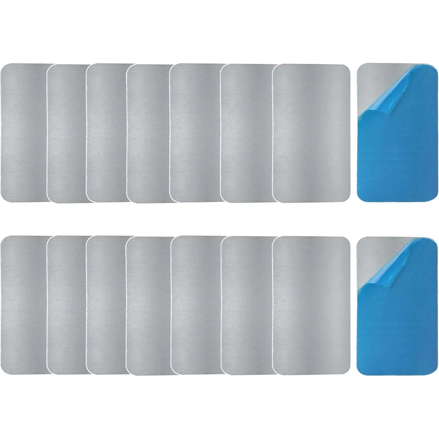 16 Pack Adhesive Metal Plates (1.2 inches x 2 inches) with Traceless Glue, Steel Adhesive Strips for Mounts, Non-Steel Vents & Vent Covers, Ideal for DIY Users & Creative Projects