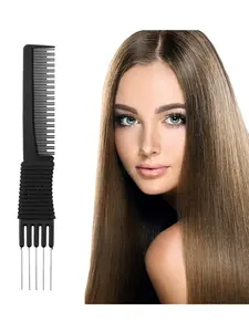 Carbon Fiber Hair Comb, Multi-Functional Wig Sectioning Brush, Wide Tooth Comb, Ideal for Braiding and Styling, Salon or Home Use