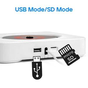 Wall Mounted CD Player with LCD Screen & Remote Control - Play CDs, Bluetooth, FM Radio, USB Drive| Home Audio Entertainment System