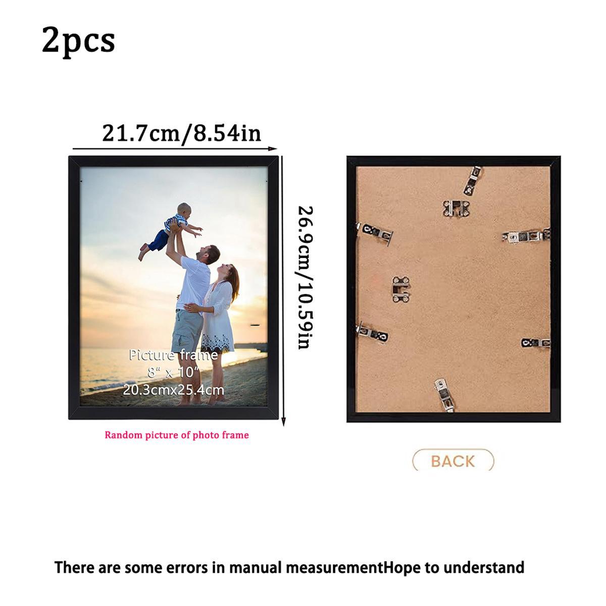 8x10 Photo Frame Set 2 Pieces, High Definition Acrylic, Display 5x7 Framed Photos or 8x10 Unframed, Multi-Functional Frames, Picture Frame