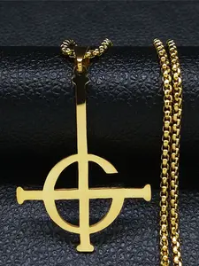 Ghost Nameless  Band  BC Stainless Steel Necklace Ghoul Cross Chain Musical Band Mask Grucifix Necklaces collar de ghost