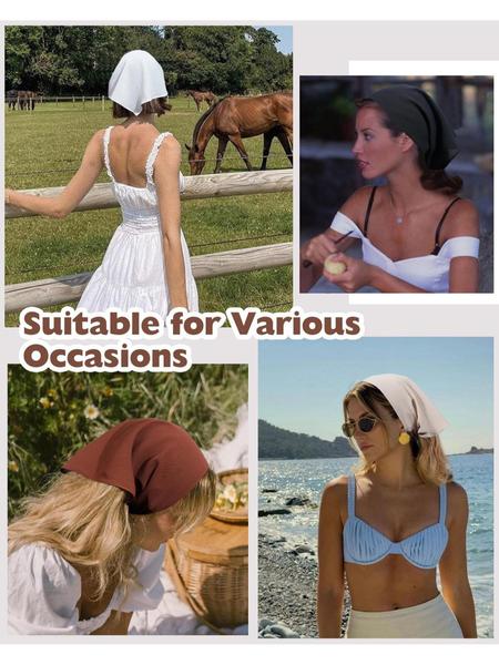 1pc Bohemian Solid Color Triangular Headband, Boho Style Scarf, Photo Prop & Sun Protection Bandanas Head Bandana Hair Scarf