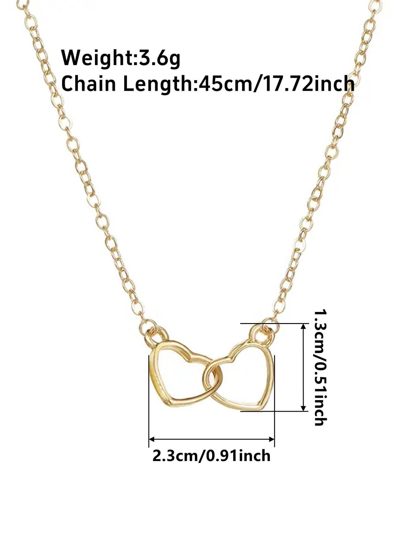 Women's Elegant Exquisite Rhinestone Heart Design Pendant Necklace, Trendy Sparkly Pendant Necklace, Chic Gorgeous Luxury Jewelry