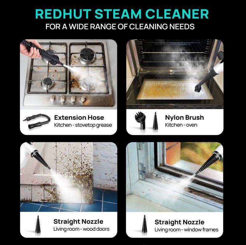 Pressurized Handheld Multi-Surface Natural Steam Cleaner with 12 pcs Replacement Parts , Multi-Purpose Steamer for Home Use, Kitchen and Car