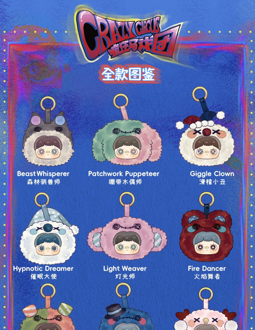 828. Maymei Crazy Circus Series Plush Blind Box