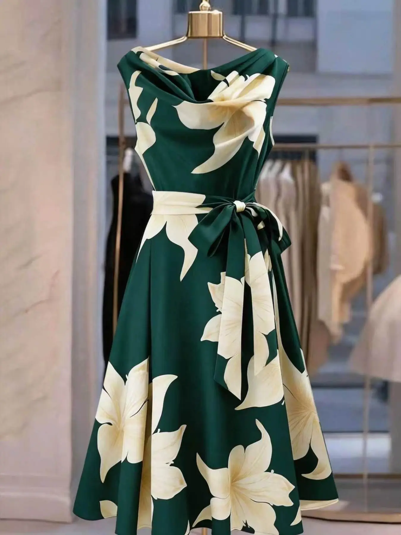 Elegant Floral Print Dress for Dates, Parties, Outdoor Wear, Vacation, Stylish and Fashionable, Perfect for Special Occasions