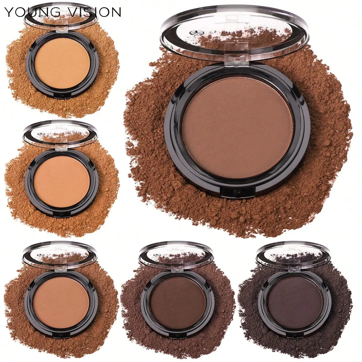 YOUNG VISION 2PCS Multi-Color Contour Palette - Lightweight Compact Setting Powder, Long-Lasting Waterproof Sweatproof Concealer for Sculpting Defining Contours, Fits All Skin Shades, Daily 3D Flawless Makeup, Christmas Valentine's Day Gifts