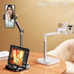 360° Rotating Desktop Phone Holder, Adjustable Live-Streaming Stand, Aluminum Alloy Selfie Accessory and Lazy Bracket Tablet Stand, Stable Phone Holder, Cell Phone Stand