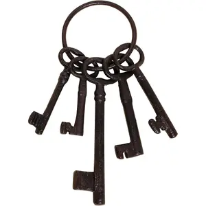 Large Skeleton Key Vintage Iron Antique Key for Pirate Decoration, Halloween Party Home Decoration 8"
