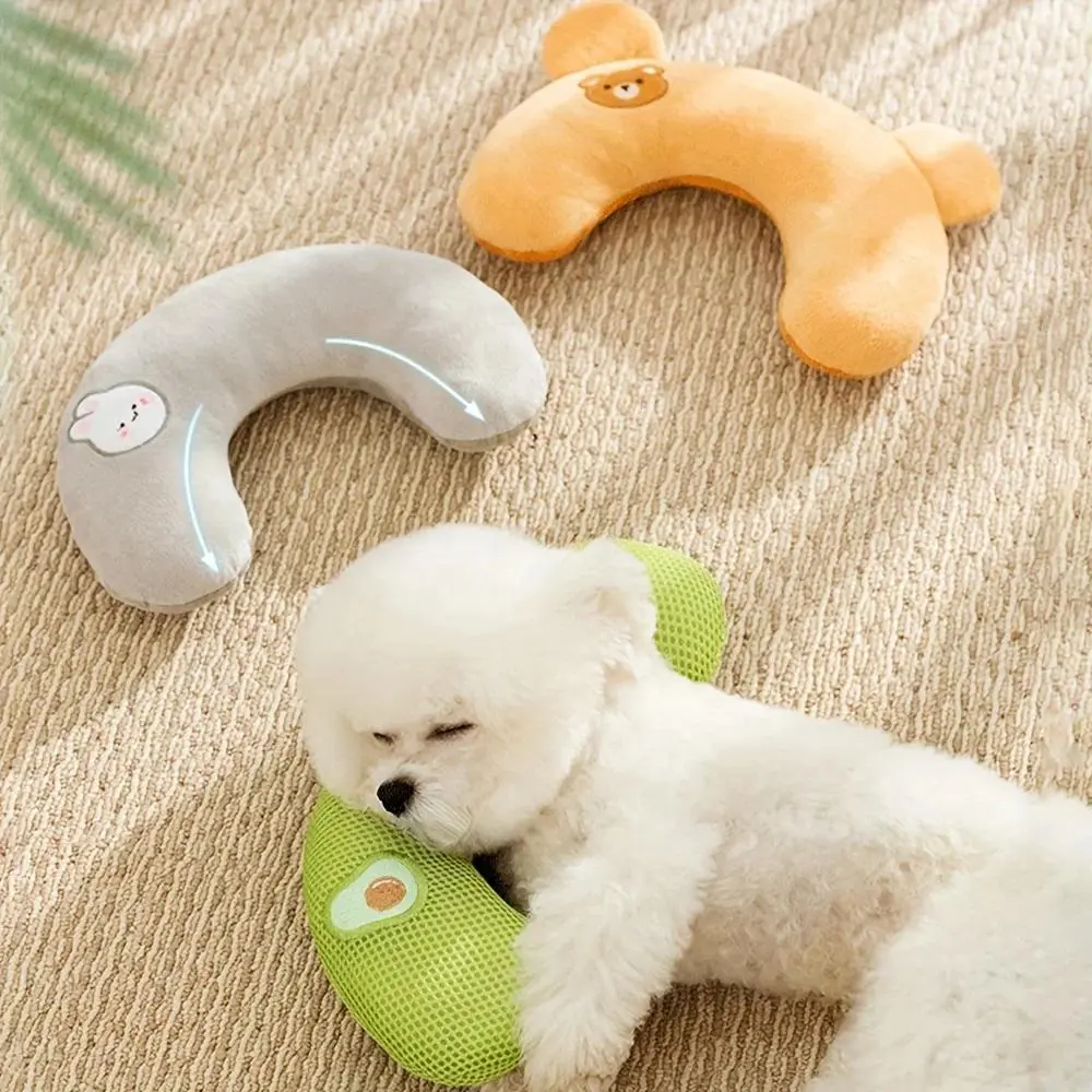 U-Shaped Soft Plush Dog Cervical Neck Pillow - Pressure Relief Cushion, Home & Party Gift for Pets