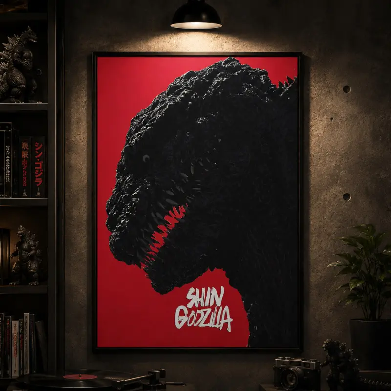 Shin Godzilla Artistic Poster Print, Home Decor for Living Room & Bedroom, Movie Wall Art, Japanese Kaiju Poster, Modern Wall Decor, Film Fan Gift