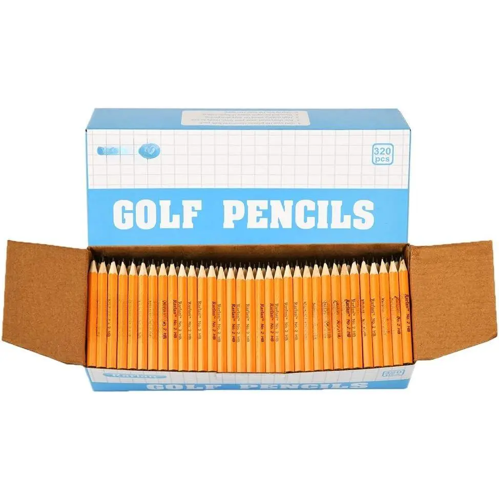 Golf Pencils, #2 HB, Pre-Sharpened, 320 Count Bulk Pack