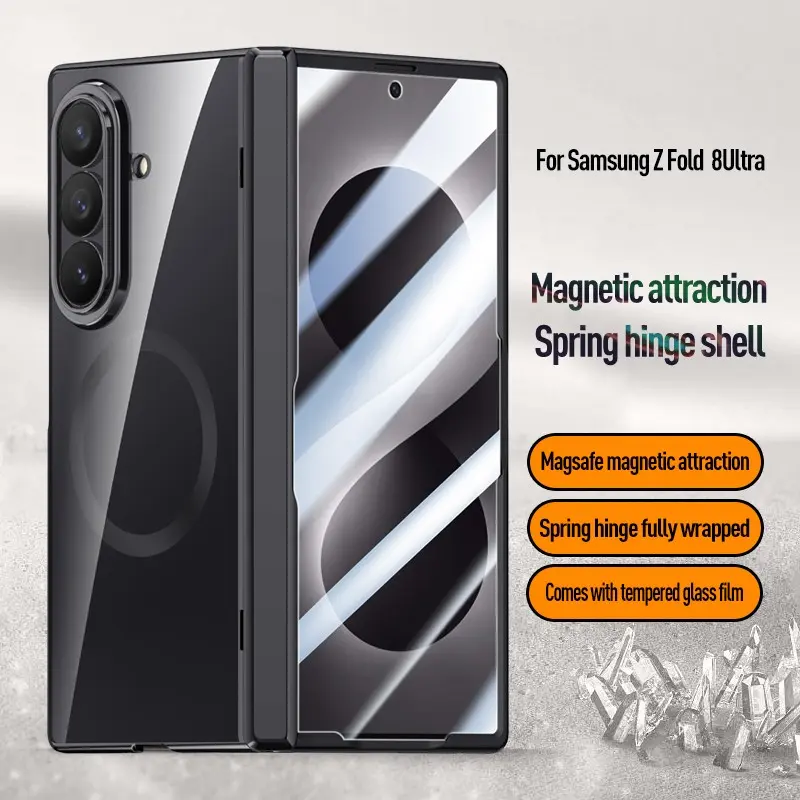 Samsung Galaxy Z Fold8 Ultra Magnetic Case, Transparent Full Coverage, Shockproof Phone Shell, Integrated Film, Simple Design
