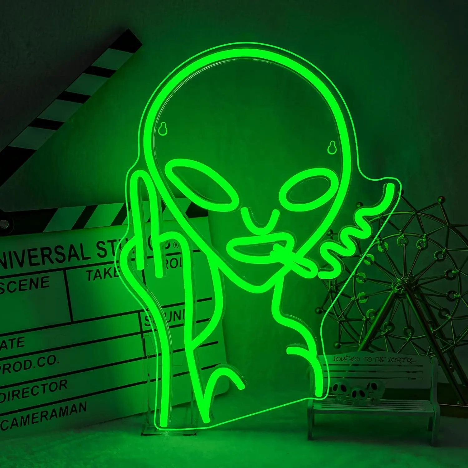 Alien Neon Light, Room Decorative Neon Lamp, Wall Decoration for Game Room, Hip Hop Party LED Sign, Teen Bedroom, Home Wall Decor, Party Lights