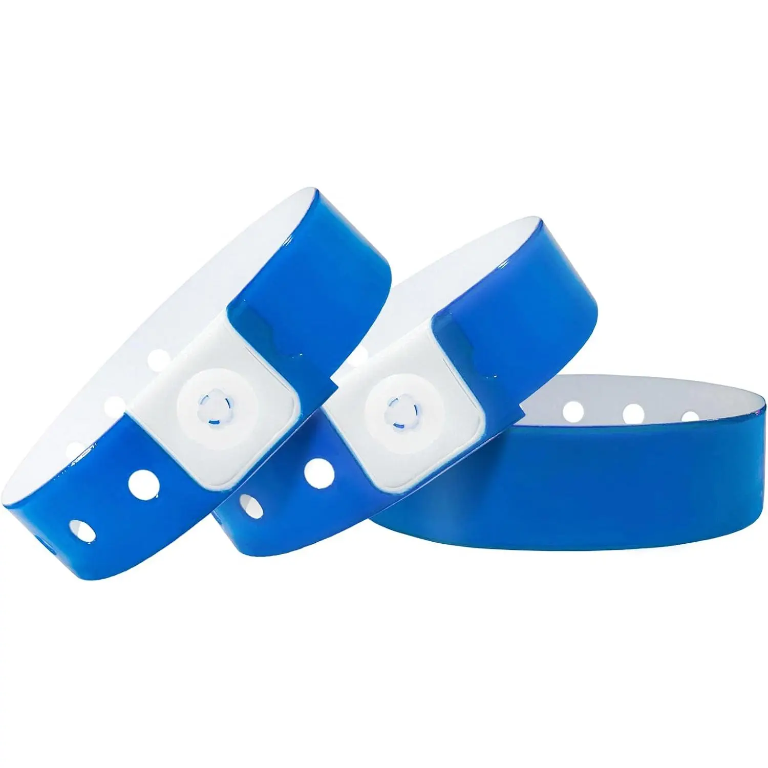 500 Pack Waterproof Lightweight Blue Plastic Colored Identification Wristbands, Security Vinyl Wristbands for Events Party Concert Club Festival Entrance Admission
