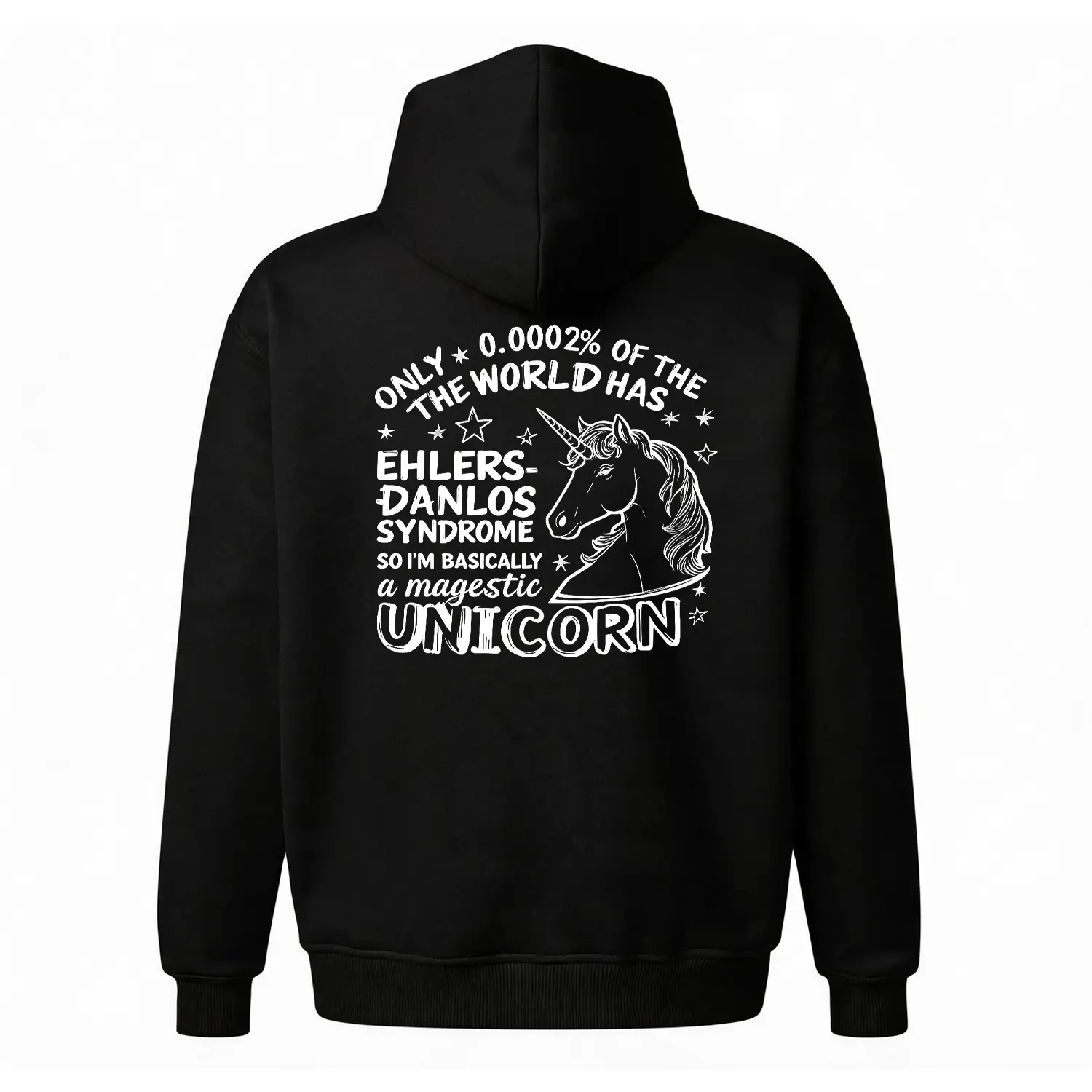 Y2K Hoodie Retro 90s Style Graphic Hoodie, EDS Unicorn Support Streetwear Hoodie. Unisex Oversized Baggy Fleece Hoodie, Cozy Comfortable Life Hoodie & Casual Loungewear. Cheap Everyday Wear, Versatile Comfy Outfit Birthday Gift Hoodie for Him/Her.