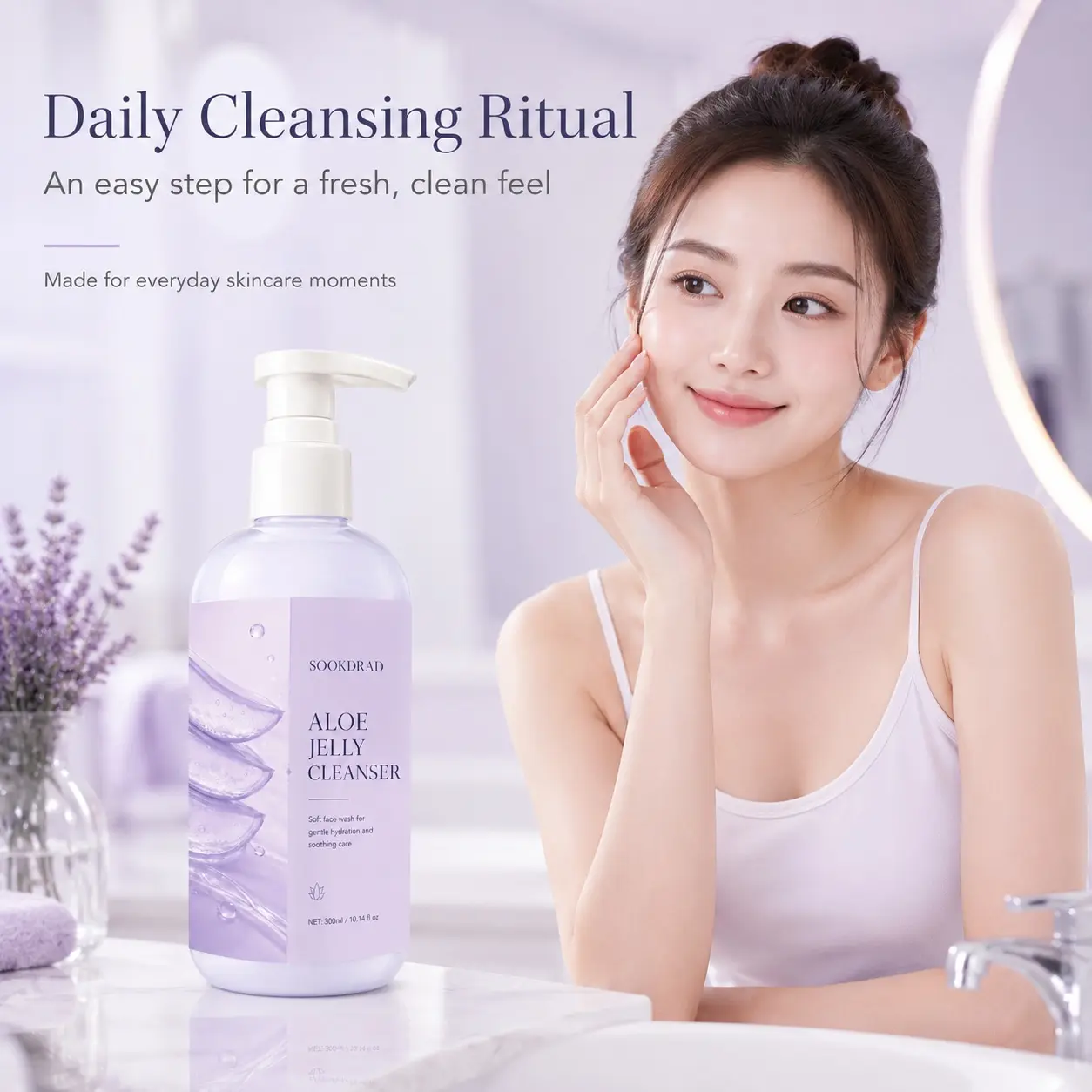 Aloe Jelly Cleanser, Aloe, Gentle Hydration, Soothing Care, Face, General, Daily Cleansing, 300ml/10.14 fl oz