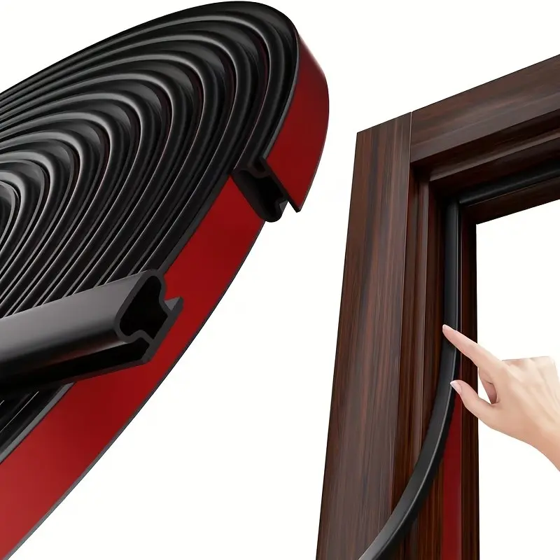 1 piece of self-adhesive ultra thick rubber door and window soundproofing strip - length: 472 inches, heavy-duty soundproofing, windproof and anti-collision strip, suitable for doors and windows (compatible with various types of doors and windows)