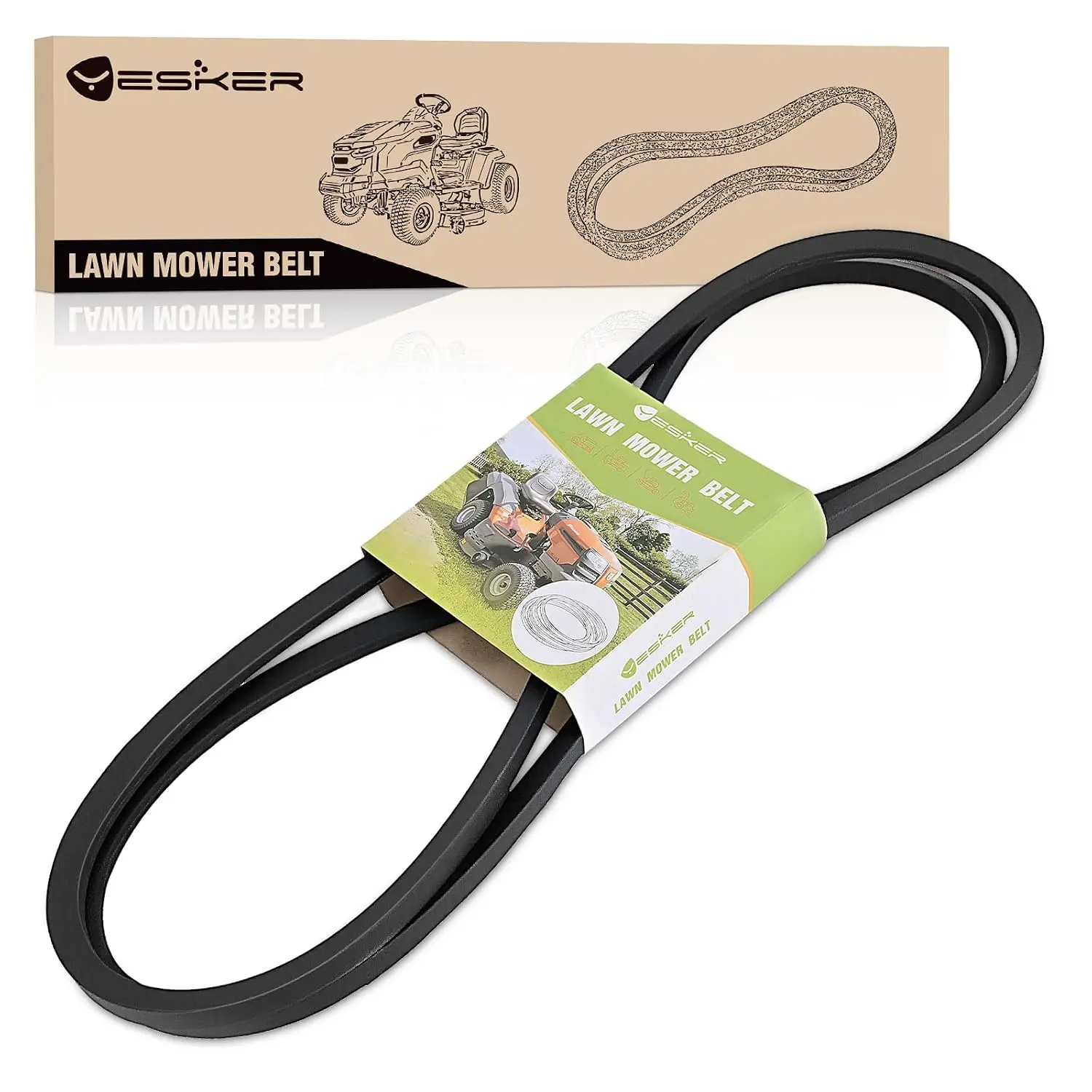 Nilight 592855201 532130969 130969 Deck Drive Belt for Craftsman Husqvarna YTH22V46 YTH24K48 YTH18542 Poulan Jonsered AYP Tractor Durable Aramid Cord 92.45 Inch Lawn Mower Belts Replaces 584444701 21546080