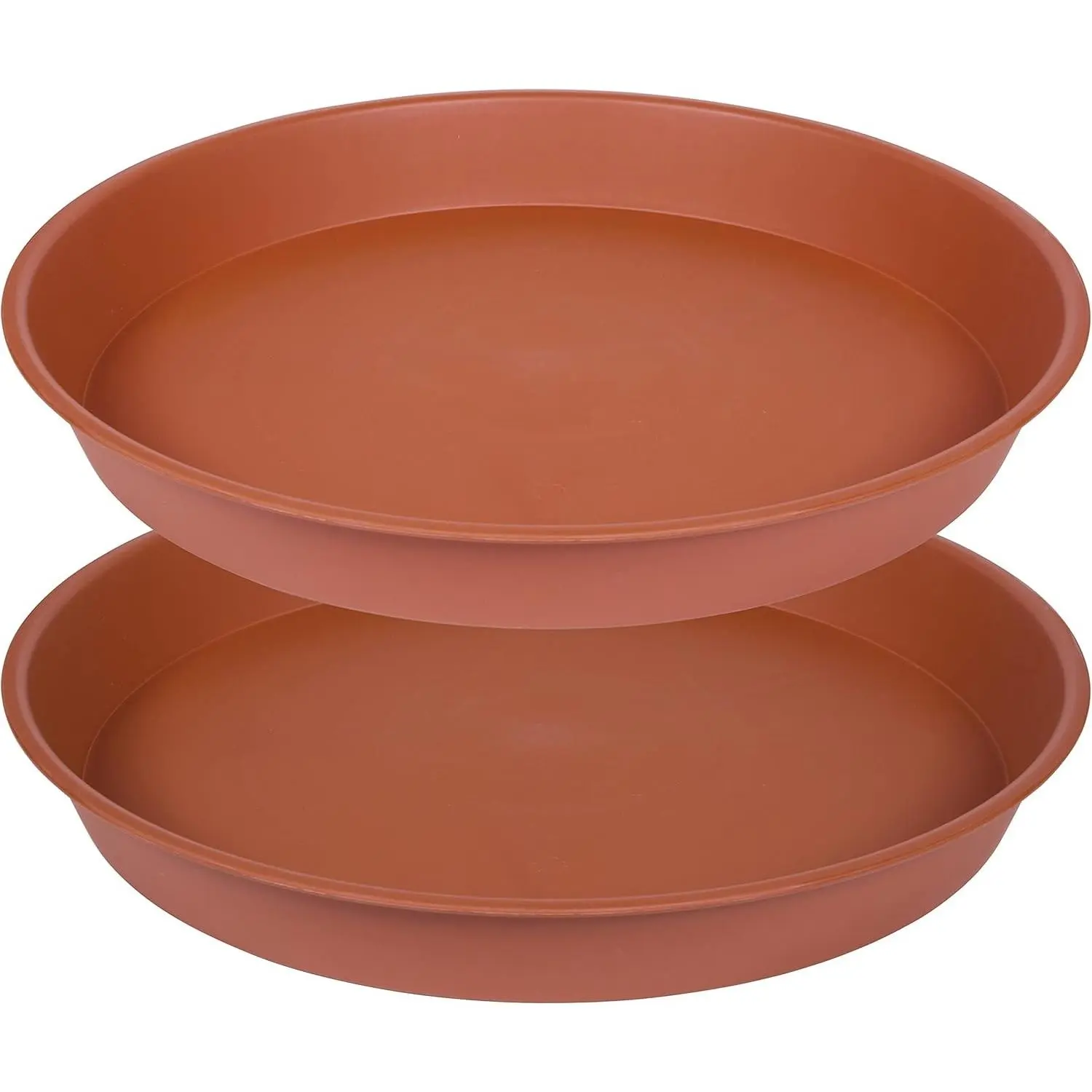 2 Pack of 8 inch Plant Saucer, Bird Bath Bowl 8 inch, Plant Dishes Saucer, Flower Plant Water Trays for Indoors, Plate for Planter 7-9" (8 inch, Terracotta)