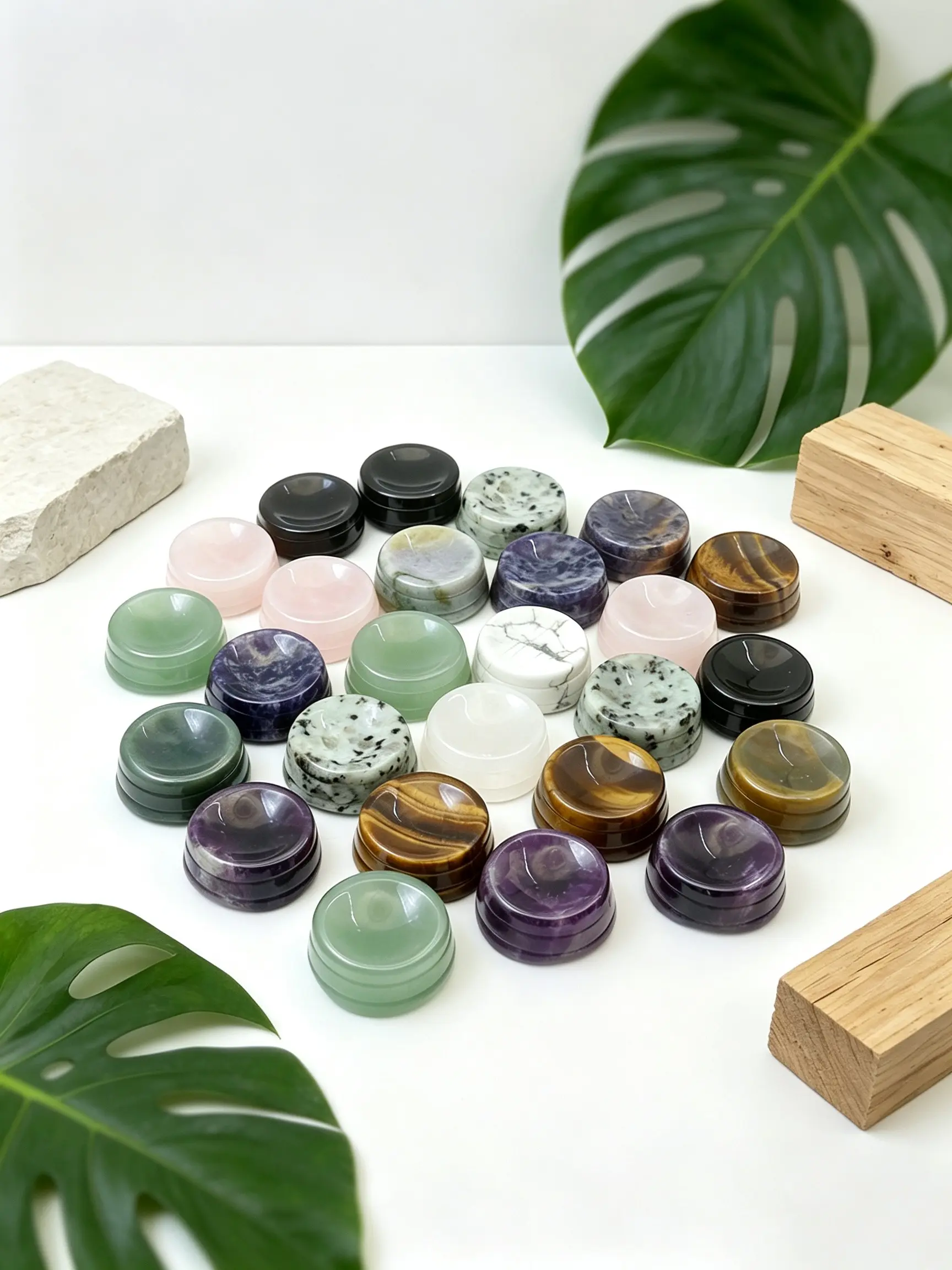 3/6/9 Piece Set Mixed Color Crystal Pendant, Natural Healing Stone Decor, Love & Peace Home Decoration, Gift Idea for Mindfulness