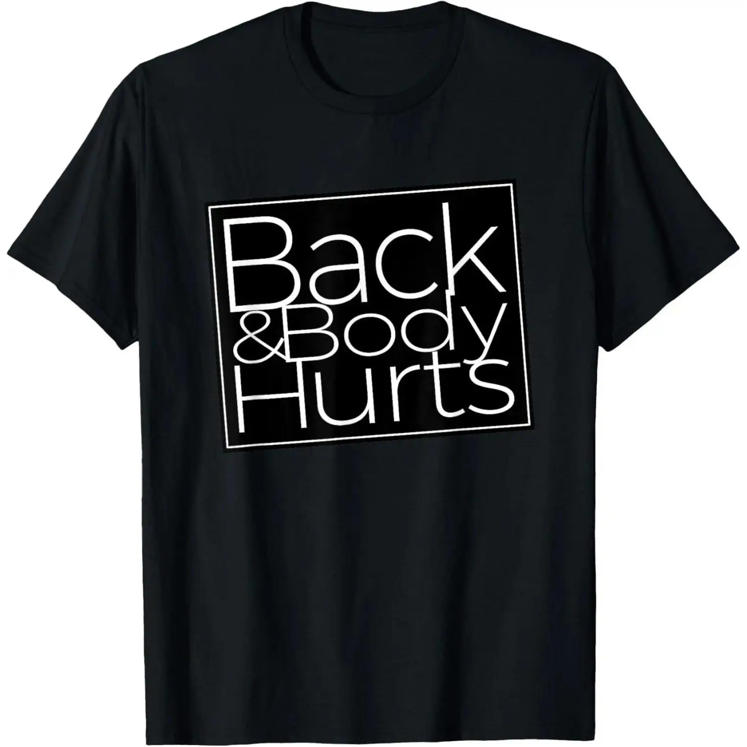 Men's Short-Sleeve 100% Cotton Printed Casual Menswear T-Shirt - Relieves Back and Body Aches, Cool and Funny Workout Top, Shortsleeve, Printed Text