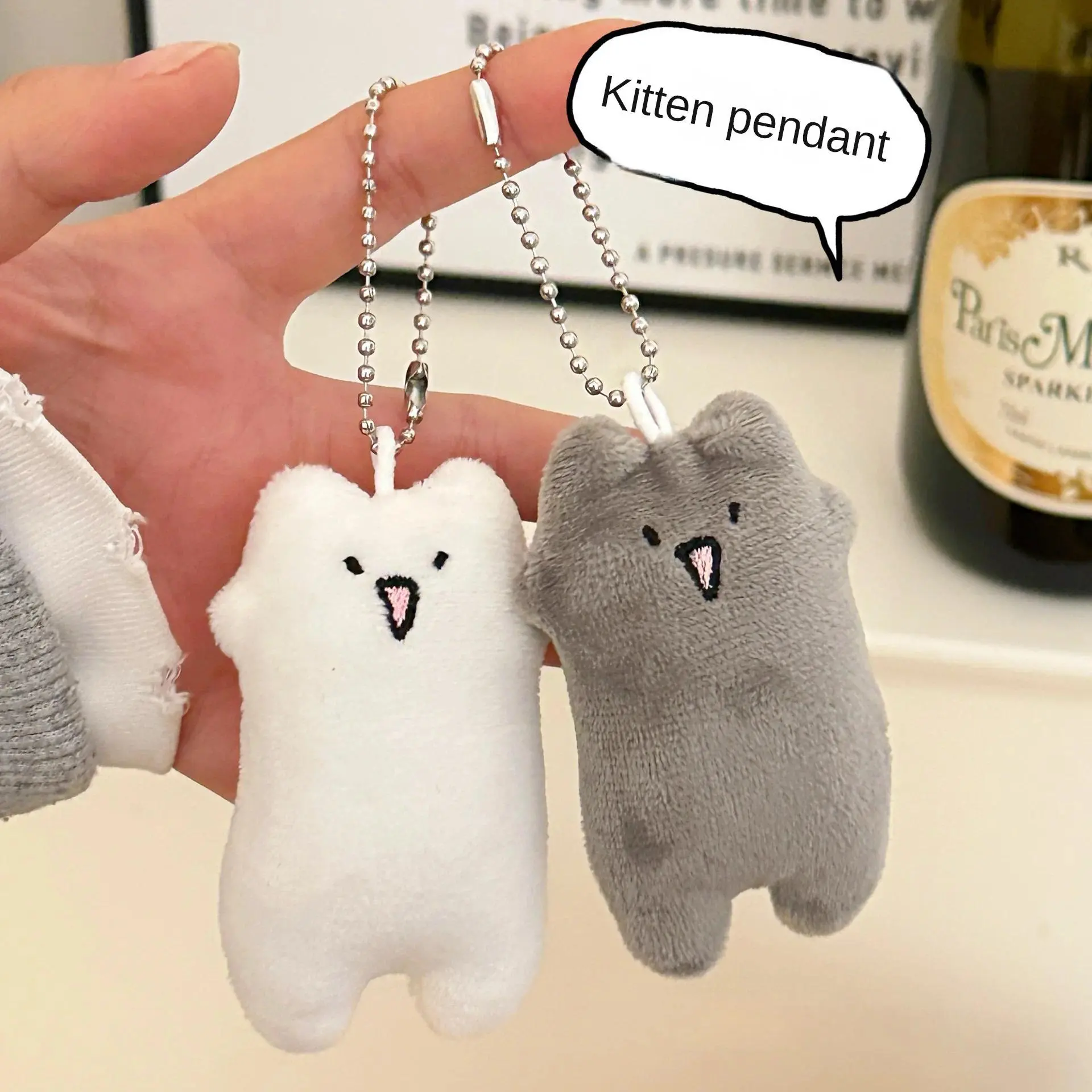 2026 Popular Animals Cartoon Character 2-Pcs Multipack Tricky Pink Rabbit Snail Plush Doll Keychain Pendants, Creative Couple Gift Toy