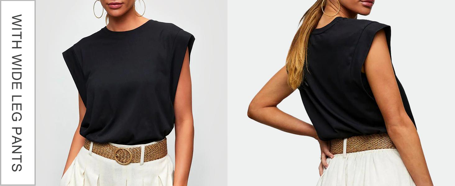 WIHOLL Cap Sleeve Tops for Women Summer Top Basic Tee Shirts Casual Tank Loose Fit 2024 Fashion WIHOLL Cap Sleeve Tops for Women Summer Top Basic Tee Shirts Casual Tank Loose Fit 2024 Fashion