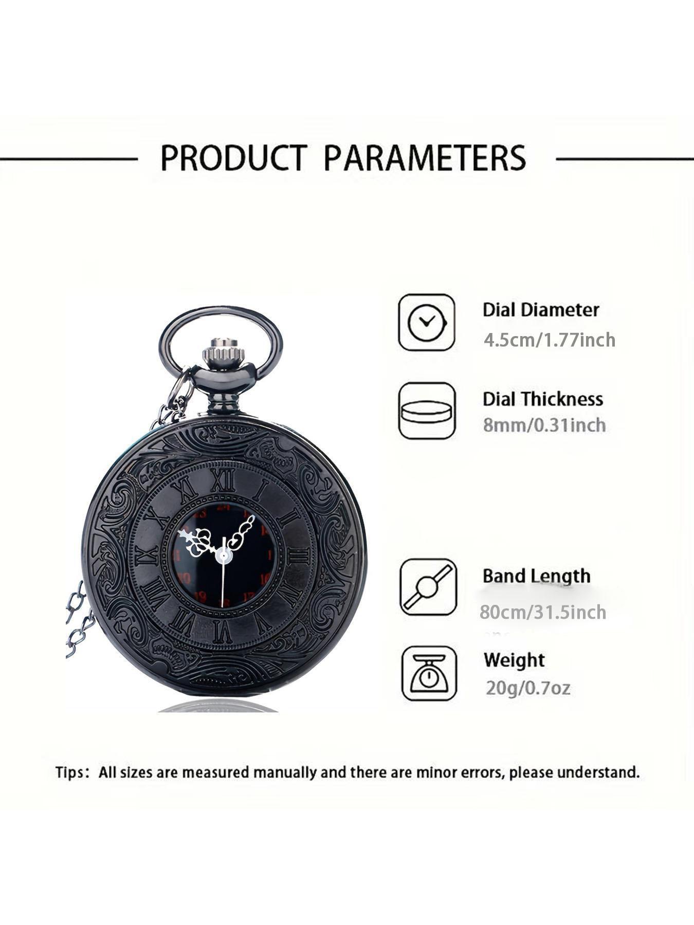 Men's Vintage Hollow Out Design Quartz Pocket Watch, Fashion Round Dial Analog Quartz Watch with Chain, Trendy Watch for Daily Life, without Box