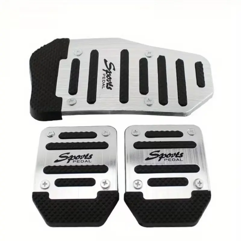 Aluminum Alloy Anti-Slip Car Pedal Kit, Ergonomic Design, Durable Lightweight, Fits Most Vehicles, Stylish Metal Surface, Interior Upgrade