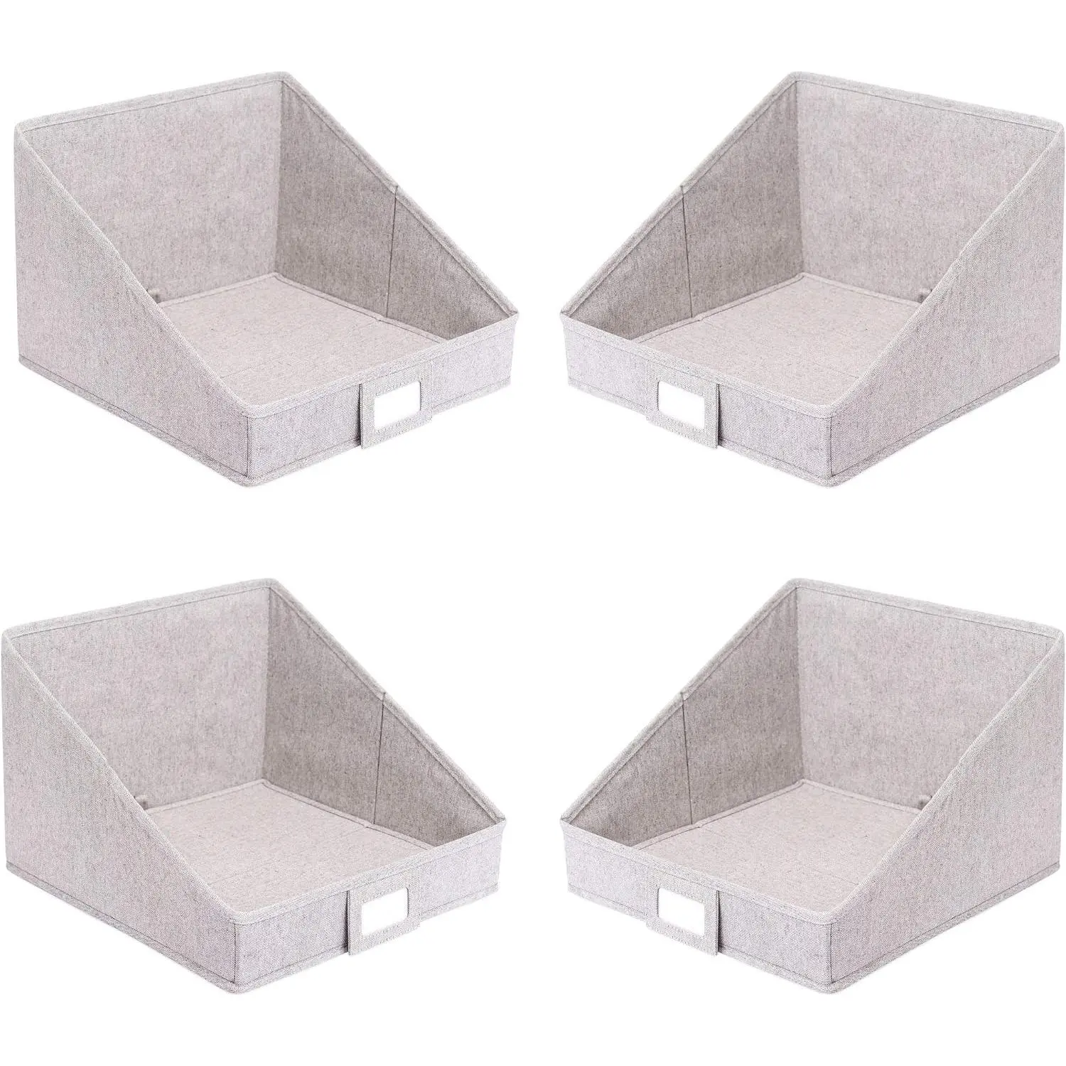 Internet's  Open Cloth Storage Bin - Closet Shelf Storage Box - Organize Sheets Blankets Towels Sweaters Scarfs - Grey (4 Pack)